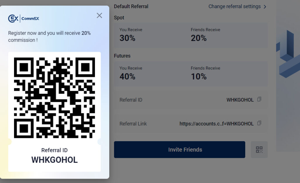 Регистрация на бирже CommEX (аналог Binance) по лучшим условиям в 2023 году. Используйте код WHKGOHOL для получения лучших условий.