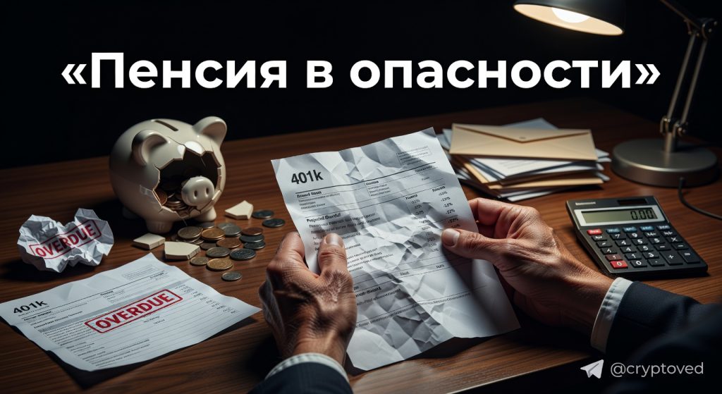Досрочное снятие с пенсионного счета 401k: человек в стрессе изучает выписку, рядом разбитая копилка