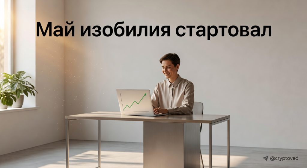 Человек в состоянии спокойствия и уверенности работает за ноутбуком, символизируя начало месяца финансового изобилия