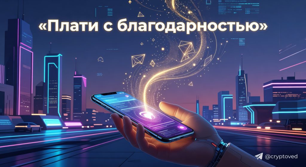 Мышление изобилия: практика благодарности при оплате с телефона в футуристическом городе