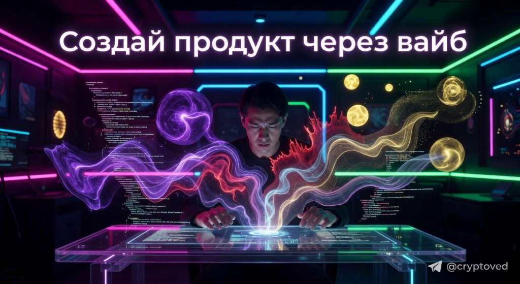 Вайбкодинг MVP в 2026 году: разработчик создает продукт через описание атмосферы, используя голографический интерфейс
