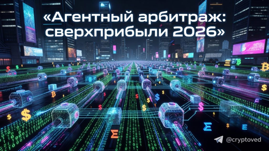 Агентный арбитраж: как автономные ИИ-агенты превращают рыночные неэффективности в сверхприбыли и глобальную эффективность в 2026 году 2 Изображение роя ИИ-агентов, осуществляющих агентный арбитраж на децентрализованных биржах в футуристичном киберпанк-стиле.